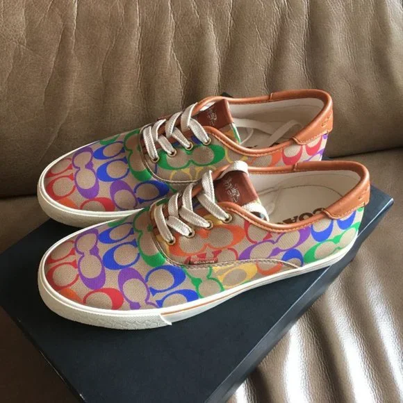 coach citysole skate sneaker coach rainbow tennis shoes